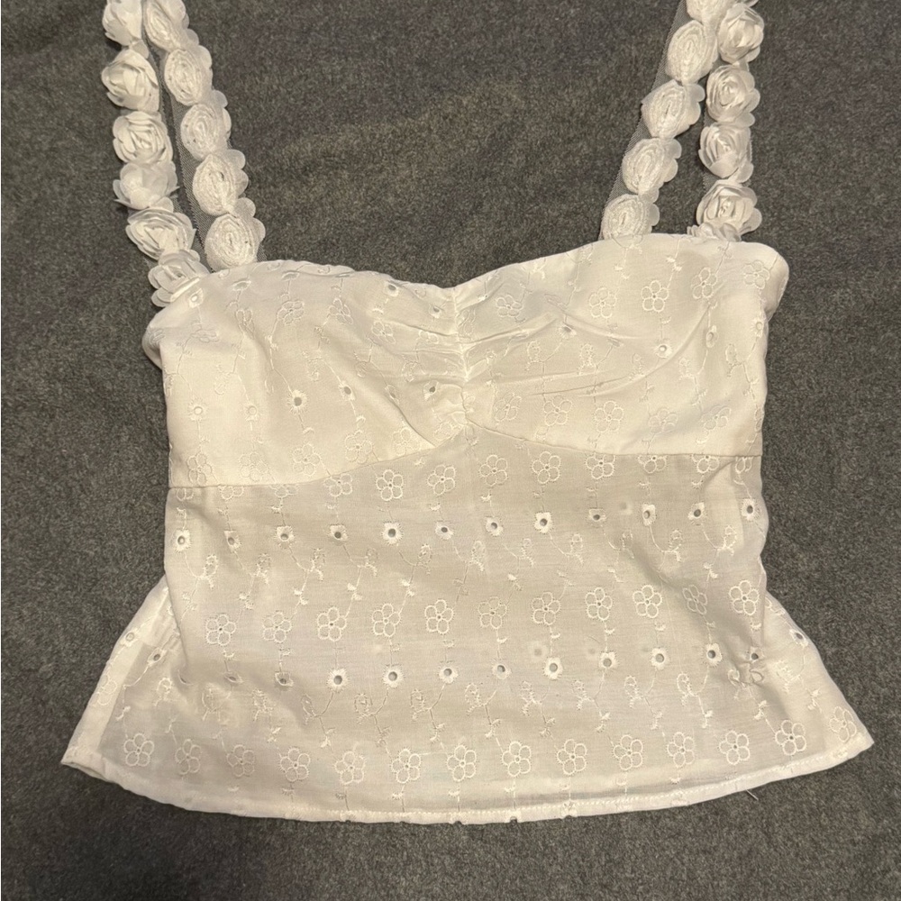 Princess Polly White Embellished Bustier Tank Top